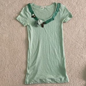 J. Crew Mint T-Shirt w Decorative Accents, size XS